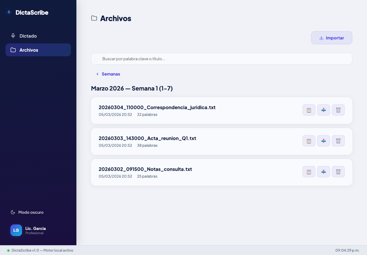 Vista de archivos individuales